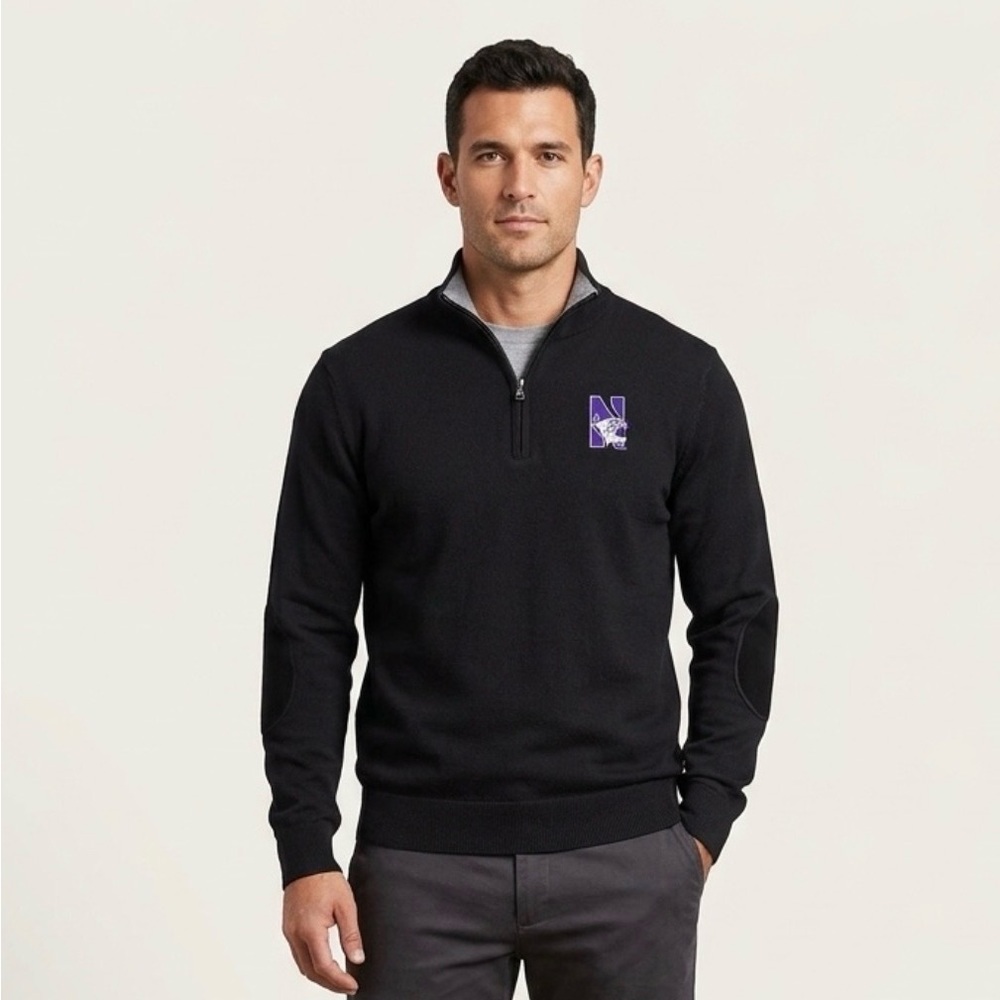 Cutter And Buck Quarter zip Pull Over Northwestern Wildcatz Men’s Size Small